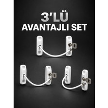 Uravas Store 3’lü Pencere Güvenlik Kilidi Seti Anahtarlı Çocuk Güvenlik Kilidi