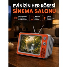 Uravas Store Telefon Için 12 Inç Ekran Büyütücü Retro Televizyon Tasarımı Hd Film Izleme Katlanabilir Stand