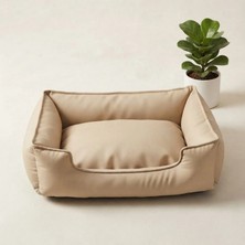 Brt Pet Kedi Yatağı 60X45 cm Yıkanabilir Krem Tonlarda Küçük Irk Köpekler İçin Rahat Kullanım