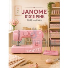 dm dikişmarket Janome E1015 PEMBE Ev Tipi Taşınabilir Dikiş Makinası