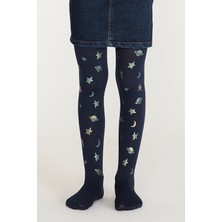 Penti Kız Çocuk Lacivert Pretty Star Galaxy Külotlu Çorap