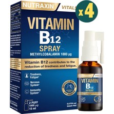 Nutraxin Vitamin B12 Sprey 15 ml 4 Adet
