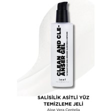 Leef Clean and Cleanser Jel – %2 Salisilik Asit + Aloe Vera, Gözenek Temizleyici, Su Bazlı, Kokusuz