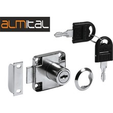 ALMITAL Kare Çekmece Kilidi, Kapak, Dolap, Posta Kutusu Kilit, 2 Adet katlanır Anahtarlı