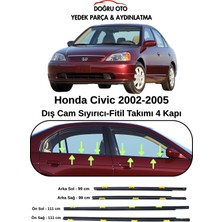 Doğru Ticaret Auto Parts Honda Civic Dış Cam Sıyırıcı Fitil Takımı 4 Kapı Için 2002-2005