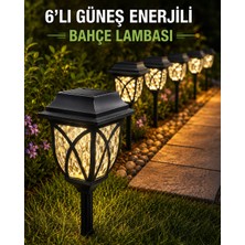 Gaman 6lı Güneş Enerjili Bahçe, Yol, Çim Lambası - Gün Işığı Rengi Solar Aydınlatma Yağmur Su Geçirmez