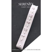 Serenity Beş Yaprak Yonca Pembe Çelik Kaplama Bileklik