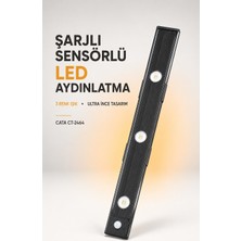 Cata Bella Slim 3W Şarjlı Sensörlü Dolap Altı LED Aydınlatma 3 Renk 40,5 cm