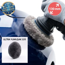 Eymen Yapı Ultra Soft Seri %100 Doğal Kuzu Postu Polisaj Keçesi 130 mm Antrasit