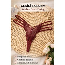 Callysta Kadın Dantelli Kelebek Detaylı String Külot – Şık &amp; Rahat Esnek Iç Giyim