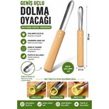 Güzelyüz Avm Geniş Uçlu Dolma Oyacağı 20 cm Ahşap Saplı Paslanmaz Çelik Kabak Patlıcan Biber Oyma Aparatı