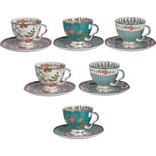 LuckyArt Florıne Bone 6Lı Çay Fincan Seti
