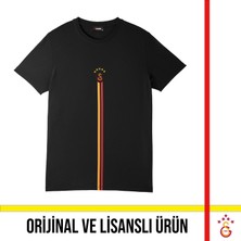 Galatasaray Lisanslı 5 Yıldız Detaylı Siyah T-Shirt E251398