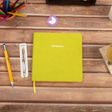 Esnek Kapaklı Noktalı Defter 16,5X16,5 Fıstık Yeşili Vegan Deri