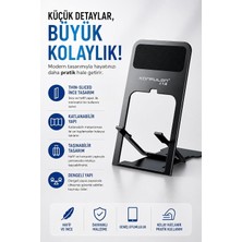 Coverzone Thin-Sliced Ent Ince Katlanabilir Masaüstü Telefon Standı, Evrensel Mobil Cihaz Desteği, Kaymaz ve Dengeli Yapı, Taşınabilir, Gelişmiş Mühendislik Plastik Üretim | Konfulon CM25
