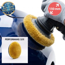 Eymen Yapı Performans Seri %100 Doğal Kuzu Postu Polisaj Keçesi 150 mm Sarı