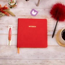 Esnek Kapak Noktalı Defter 16,5X16,5 Kırmızı Vegan Deri