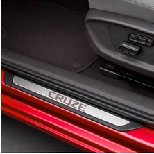 İTHAL Ithal Chevrolet Cruze Kapı Eşik Kaplama (Krom Renk - Desenli Model)