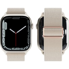 Wonew Apple Watch 42 - 44 - 45 - 49 mm Coton Kayış Beyaz Apple Watch Kayışı – Gri