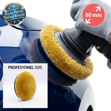 Eymen Yapı Profesyonel Seri %100 Doğal Kuzu Postu Polisaj Keçesi 80 mm Sarı
