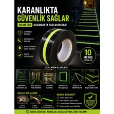 Gaman 10 Metre Gece Parlayan Fosforlu Kaydırmayan Merdiven Bandı Yürüyüş Yolu - Acil Çıkış Şeritli