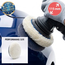 Eymen Yapı Performans Seri %100 Doğal Kuzu Postu Polisaj Keçesi 115 mm Beyaz