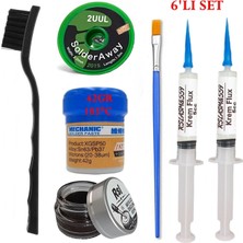 MHM Mechanic Krem Lehim 183°C 42GR Havya Uc Temizleyici Flux Lehim Toplama 2UUL-2015 Lehim Emme Teli 2fırça SETI06