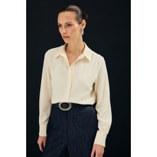 Sateen Klasik Düz Gömlek - Sarı