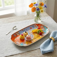 LuckyArt Paısley Bone Oval Tabak 37Cm