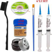 MHM Mechanic Krem Lehim 183°C 42GR Havya Uc Temizleyici Flux Lehim Toplama CP-1515 Lehim Emme Teli 2fırça SETI05