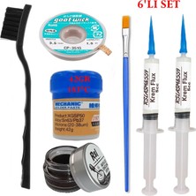 MHM Mechanic Krem Lehim 183°C 42GR Havya Uc Temizleyici Flux Lehim Toplama CP-3515 Lehim Emme Teli 2fırça SETI01