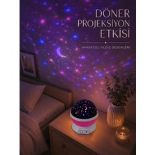 Uravas Store Döner Projeksiyon Lambası Renkli Yıldız ve Gökyüzü Efektli - Lisinya