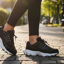 Trender Flet Zenne 387 Siyah - Beyaz Kadın Sneaker UN03A387
