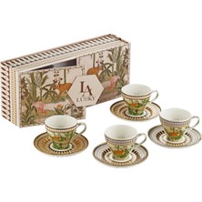 LuckyArt Lucky Art Tropıca Bone 4'lü Kahve Fincanı Seti 110Cc