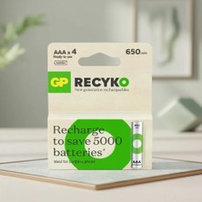 TCX 650 Mah 1.2V Aaa Nimh Şarj Edilebilir Ince Kalem Pil 4'lü