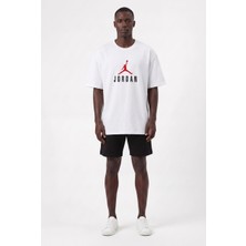 Lixa Günlük Spor Tişört Air Jordan Alt Yazılı Beyaz Oversize 142562