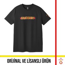 Galatasaray Lisanslı Yazılı Detaylı Siyah T-Shirt E261042