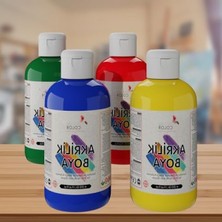 Aesco Ana Renkler Akrilik Boya Seti - 4 Adet 250GR