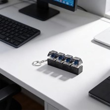 Aesco Fidget Oyuncak Anahtarlık, Renkli LED Işıklı Stres Giderici, Taşınabilir