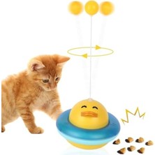 Aesco 360° Dönen Ördek Şekilli Kedi Eğitim Oyuncağı, Zeka Geliştirici
