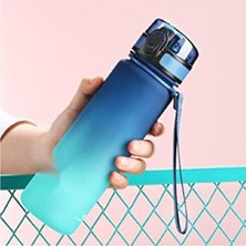 Aesco Sızdırmaz 500ML Çift Renkli Softtouch Tritan Su Matarası - Mavi-Turkuaz