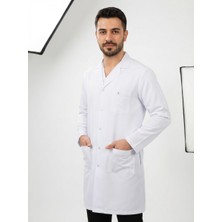 Modi Klasik Yaka Uzun Kollu Erkek Önlük Çıtçıtlı Cepli Iş Doktor Laborant Hemşire