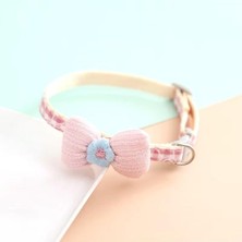 Aesco Ayarlanabilir Fiyonklu Kedi Tasması - Açık Pembe, Hafif ve Rahat