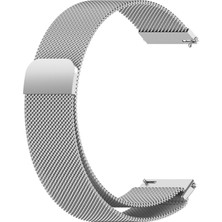 Caseonn Huawei Watch Gt 3 Pro 43MM Kordon Manyetik Metal Hasır Kayış Gümüş