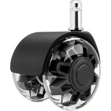 Aesco Ofis Koltuğu Tekerleği, 5 Adet, 11 mm Standart, 50 mm Çap, Sessiz ve Siyah