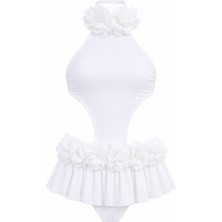 Lovekini Bendis Black Kids Swimsuit With Pink Chiffon Flowers Straps