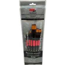 Tüftürük Stilo Art ( Set 1 ) Düz -Kesik ve Yuvarlak Uç Fırça Seti ( 6'lı Set)