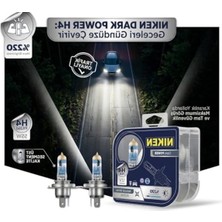 Aesco H4 Halojen Far Ampulü, 2'li Set ile 4500K Beyaz Işık ve Uzun Ömür