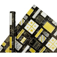 Aesco 70X100 cm Premium Hediye Paketleme Kağıdı 2'li Set | Kolay Sarım, Canlı Renkler, Özel Kutu ile Rul