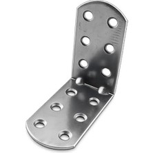 Aesco 30X55X55 mm Oval Başlı L Demir Gönye Seti, 25 Adet Dayanıklı Metal Aparat